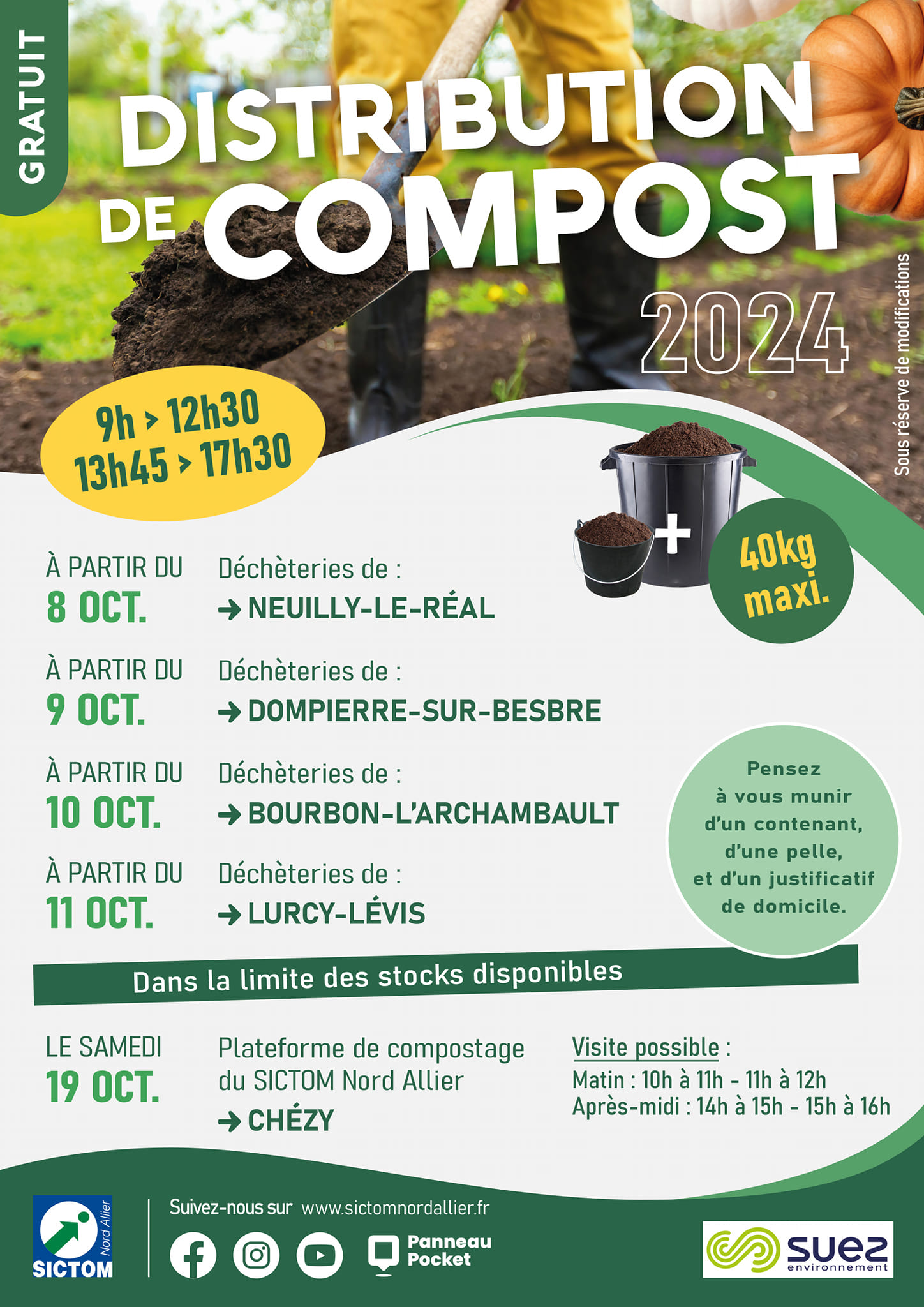 Distribution de compost - Sictom NORD ALLIER