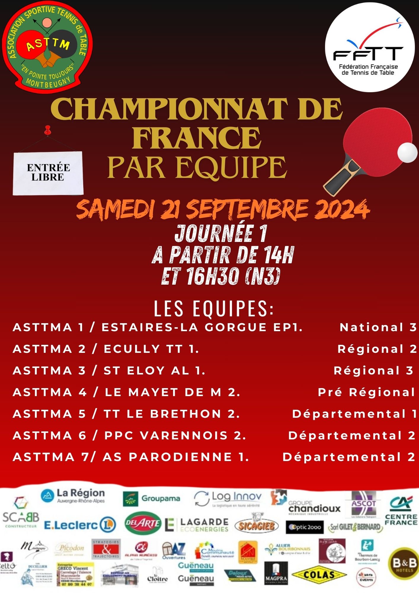 Journée de championnat de l'ASTTMA