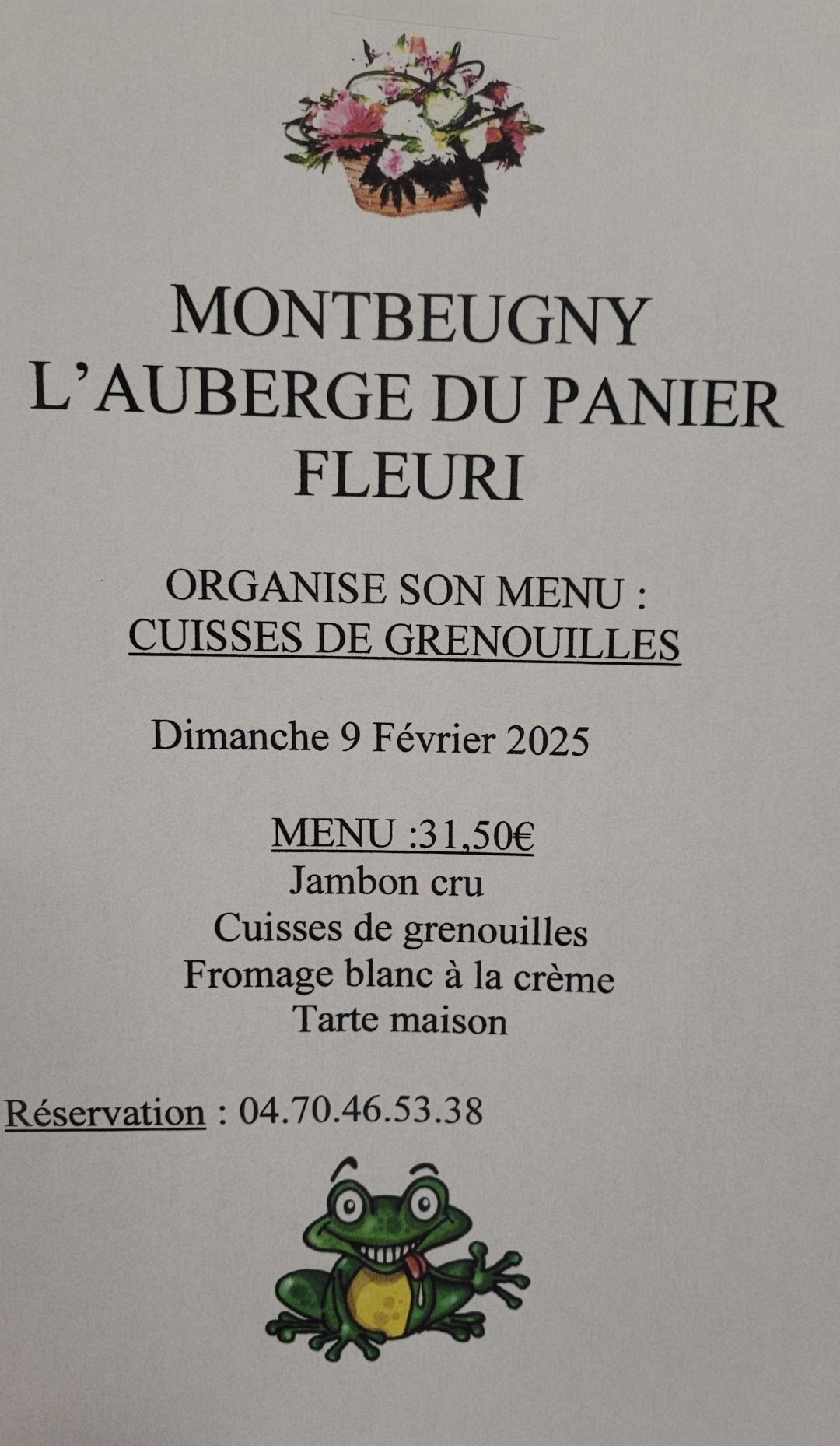 Repas à l'Auberge du Panier Fleuri