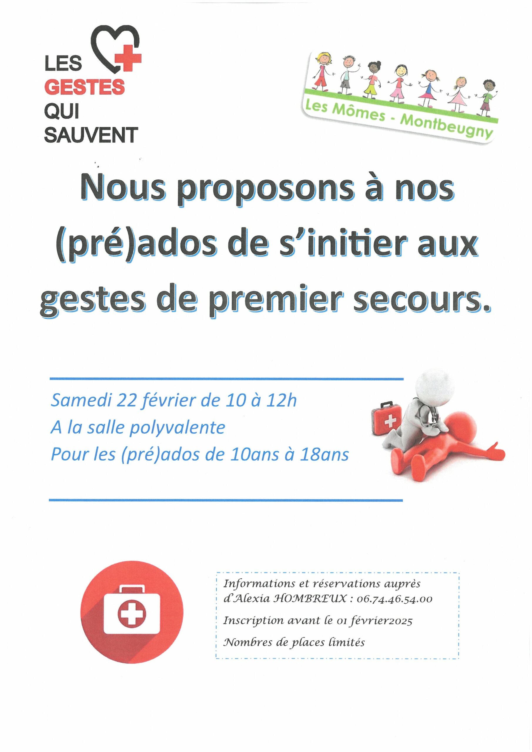 Initiation aux gestes premier secours - Les Mômes