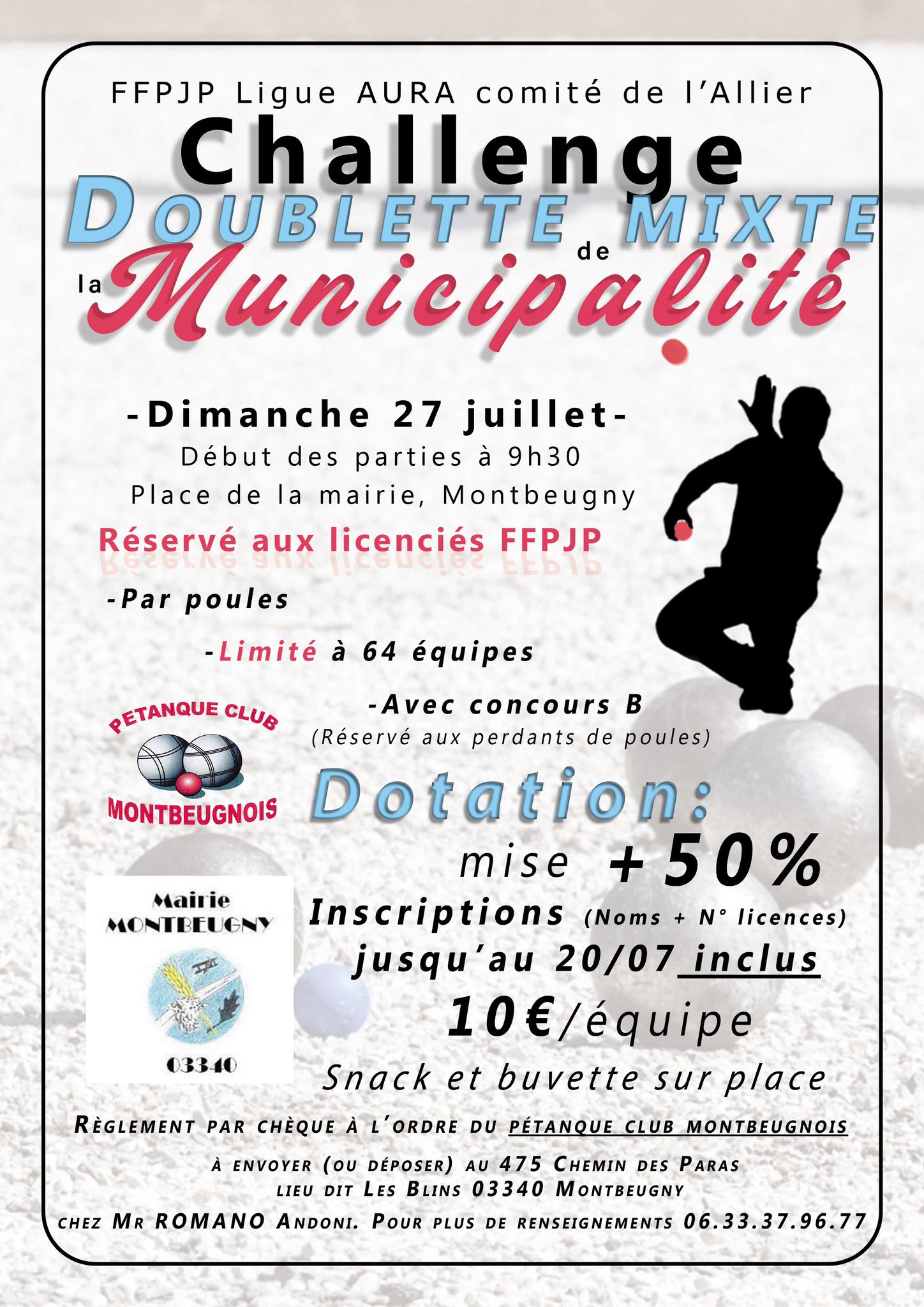 Challenge de la municipalité du Pétanque Club Montbeugnois