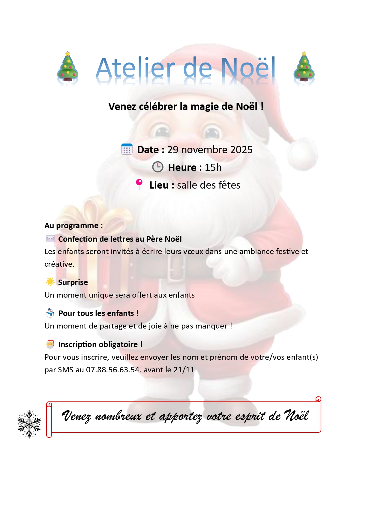 Atelier de Noël des Mômes