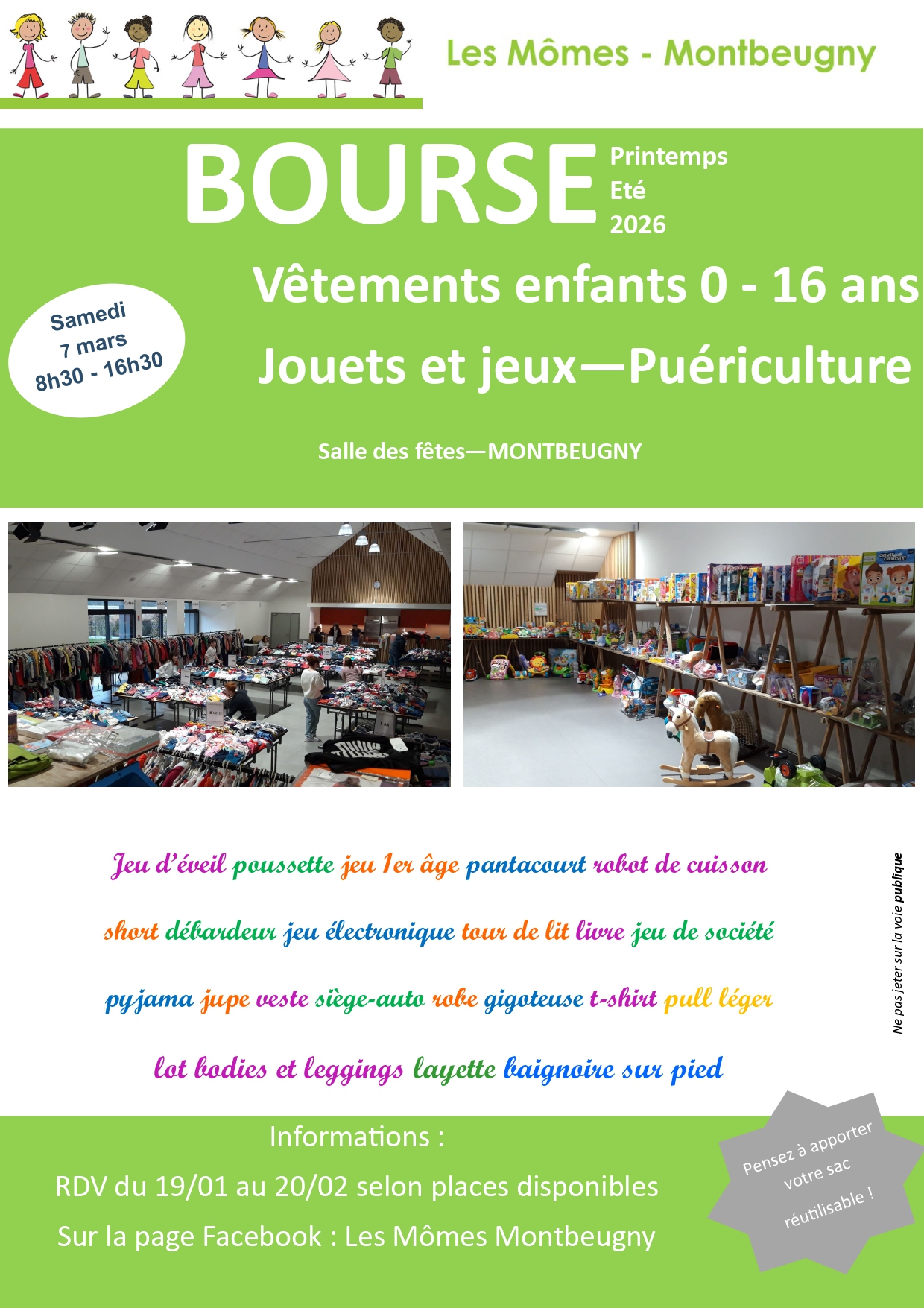 Bourse aux vêtements printemps-été des Mômes de Montbeugny