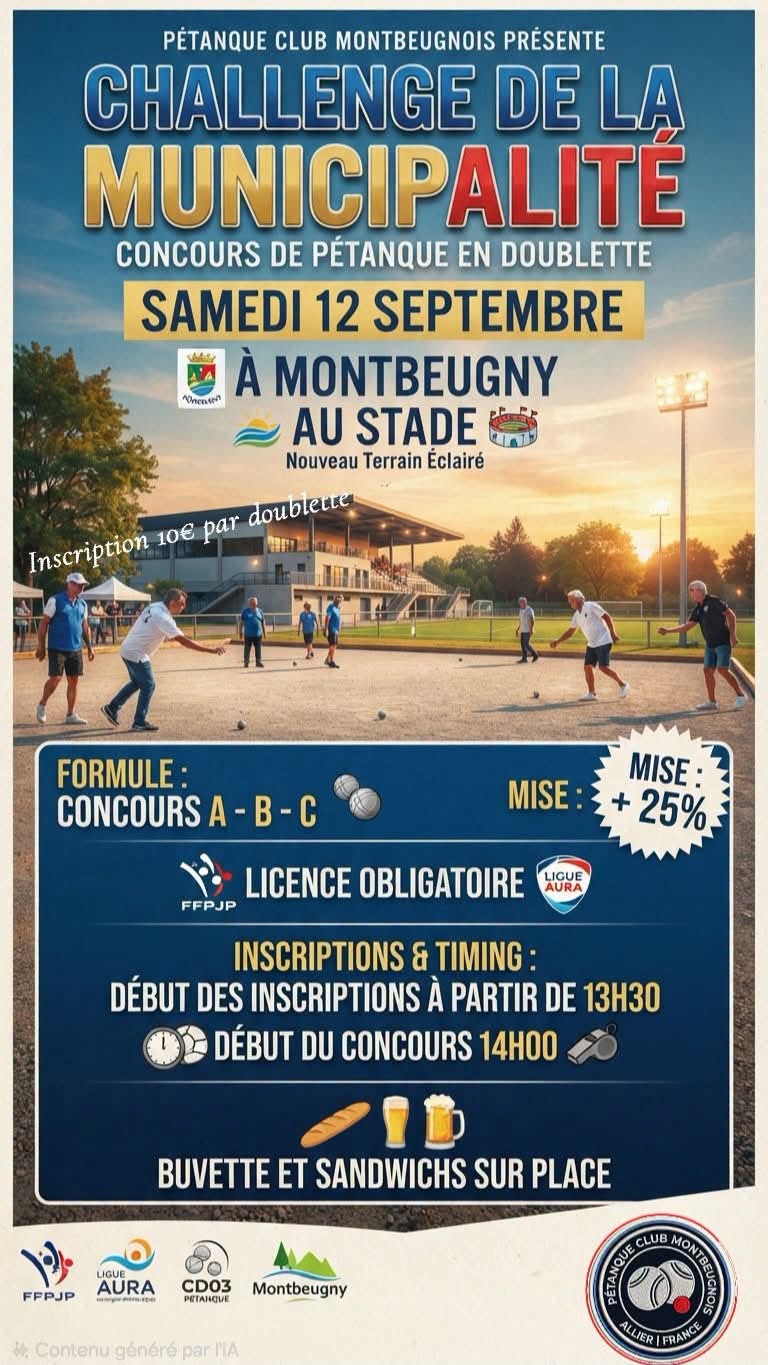 Challenge de la municipalité du Pétanque Club Montbeugnois