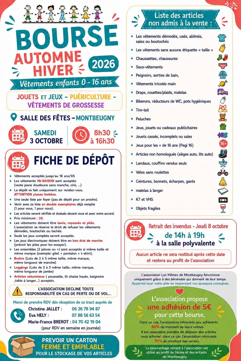 Bourse aux vêtements automne-hiver des Mômes de Montbeugny