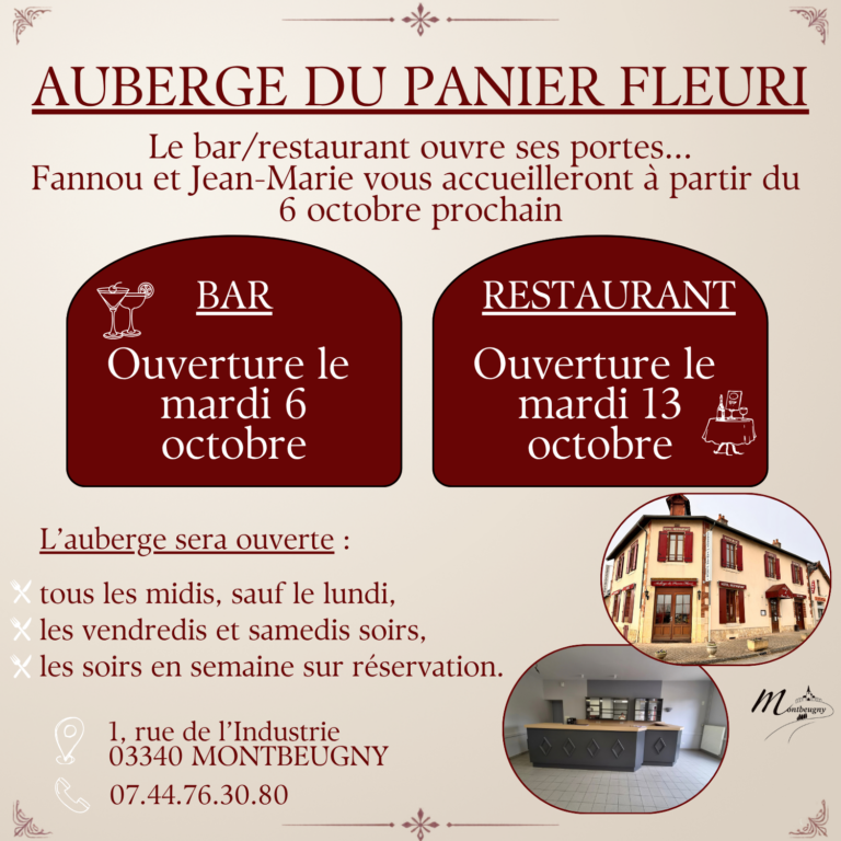 Ouverture – Auberge du Panier Fleuri