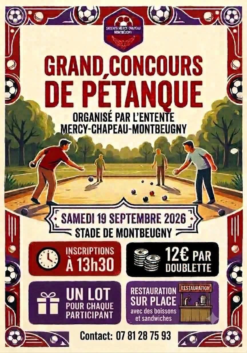 Concours de pétanque de l'entente Mercy-Chapeau-Montbeugny